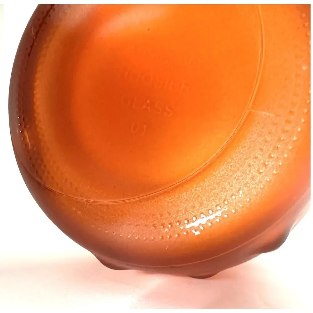 Vintage Hoosier Glass Co. Orange Frosted Hobnail Dot Glass Vase 8.5” MCM 1059206